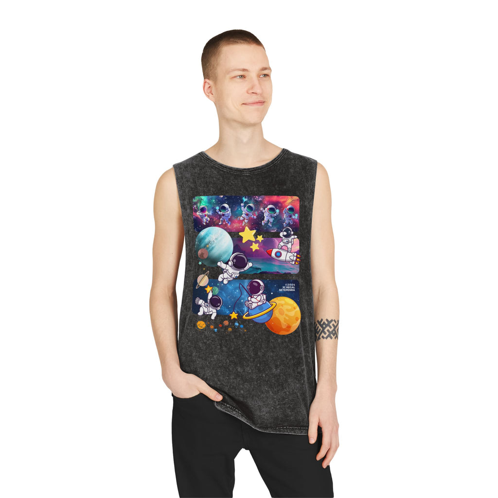 Astro Cosmo (V2.0) Unisex Stonewash Tank Top SETEPENRA Tank Top.