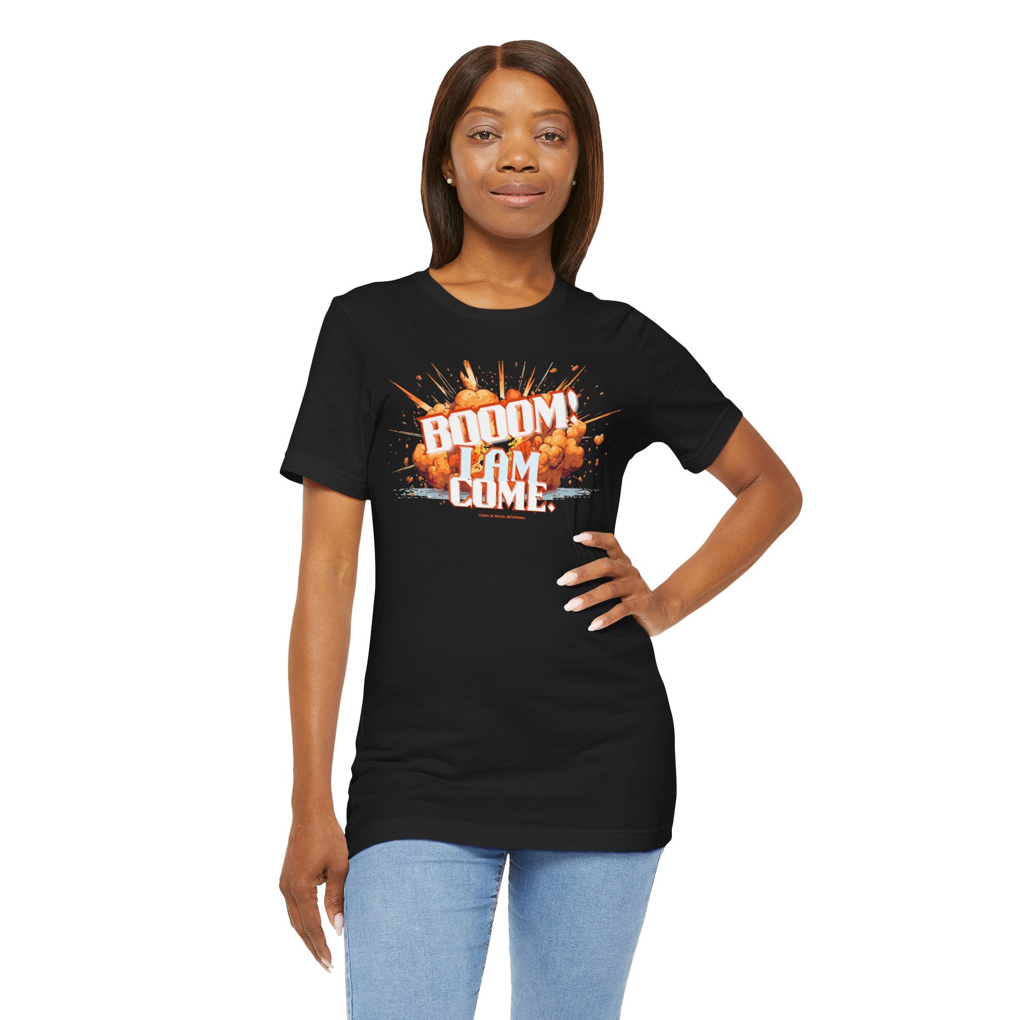 BOOOM! I AM COME Unisex Jersey Short Sleeve Tee SETEPENRA T-Shirt.