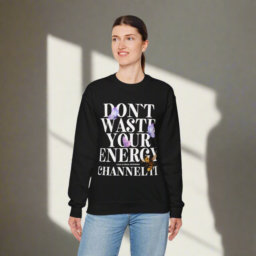 Channel It Unisex Heavy Blend™ Crewneck Sweatshirt (White Print)