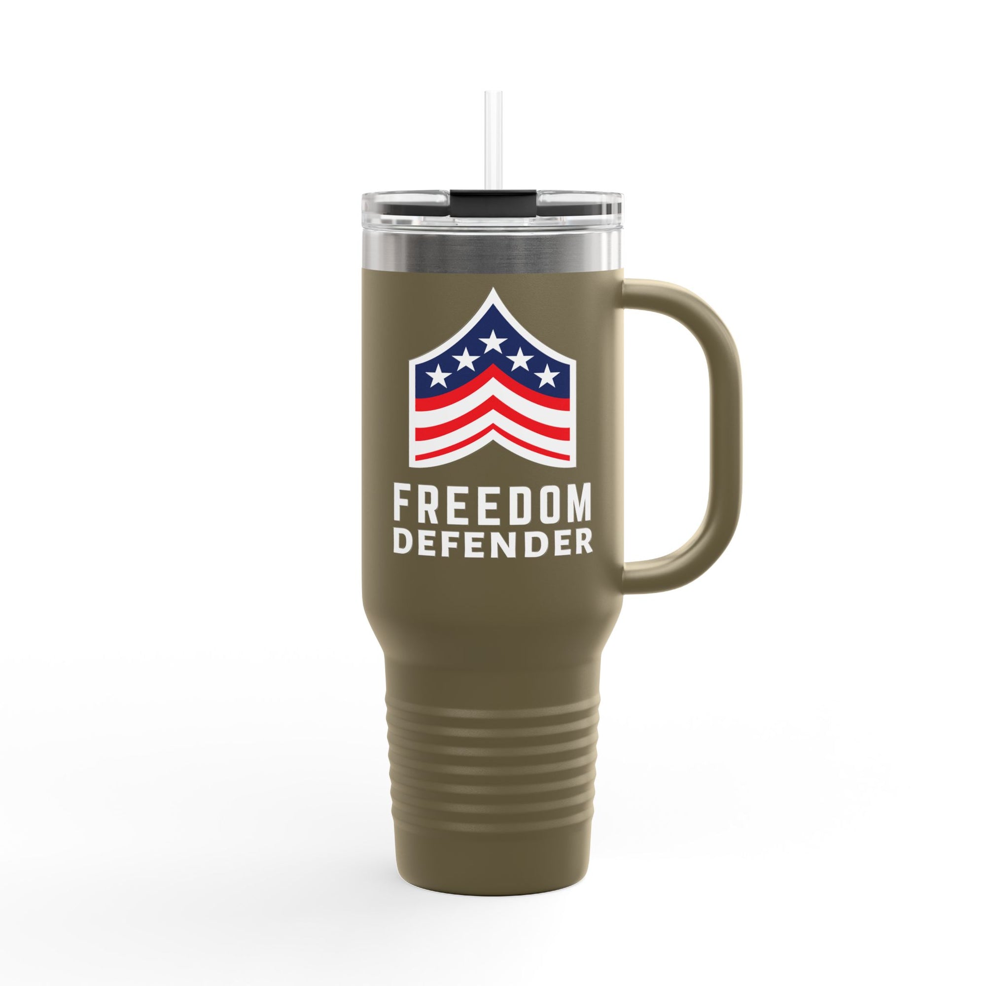 Freedom Defender Insulated Travel Mug, 40oz olive green