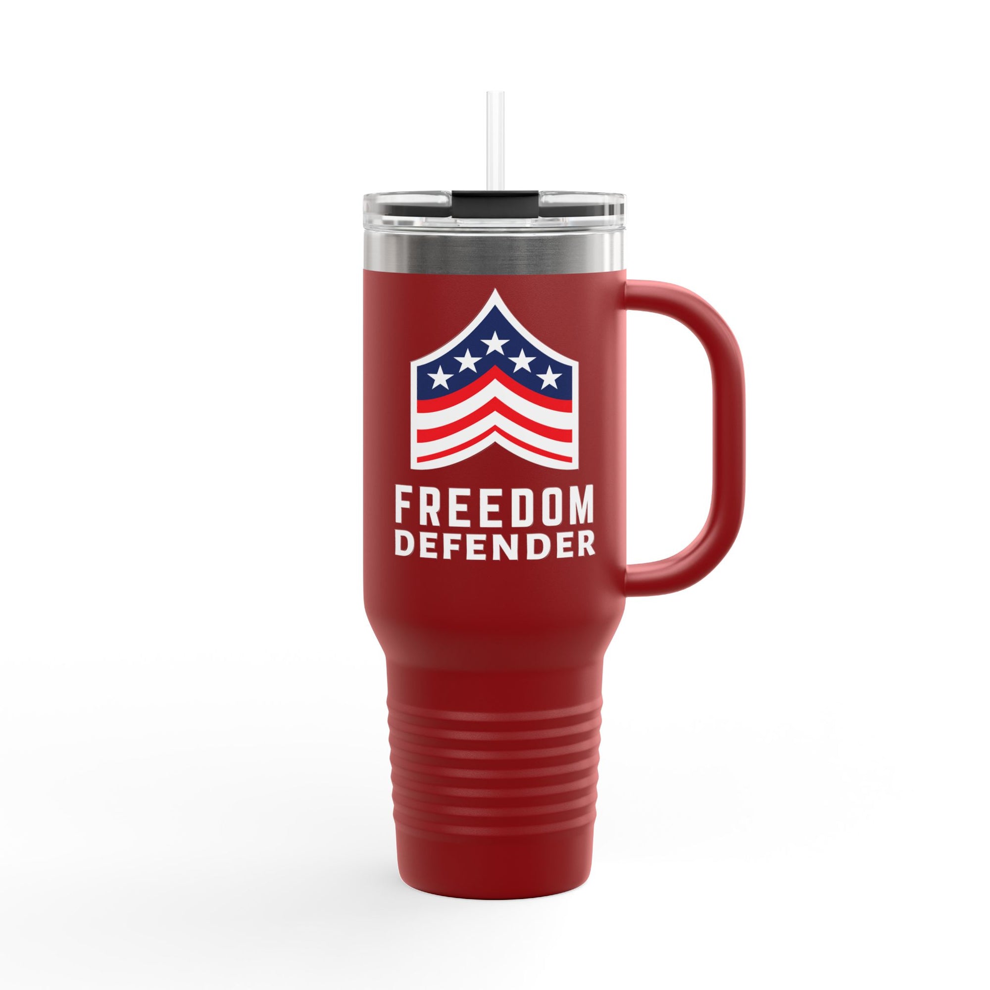 Freedom Defender Insulated Travel Mug, 40oz red