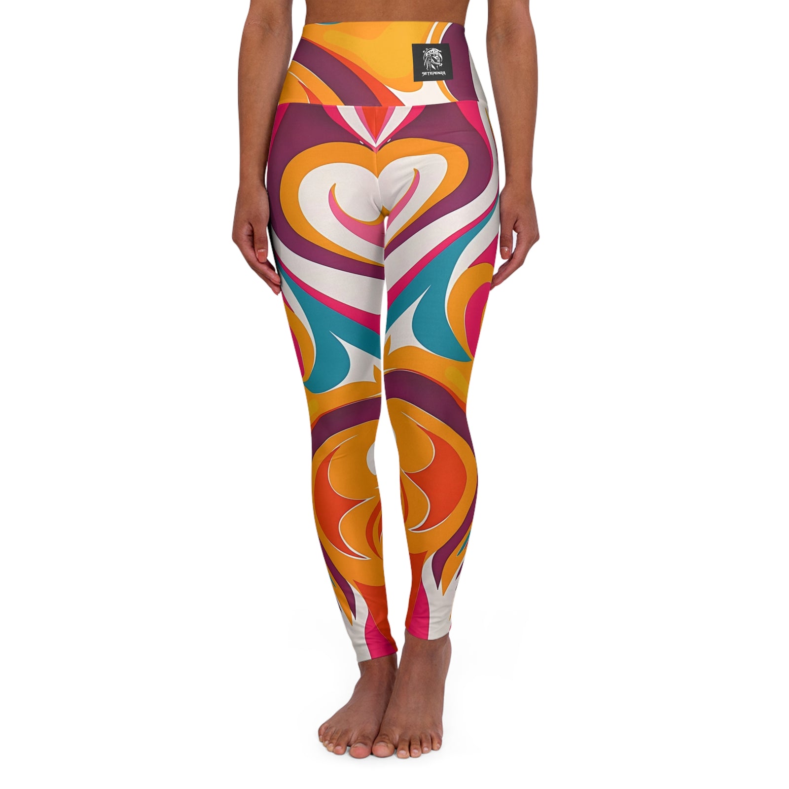 Golden Kandi Swirl High Waisted Yoga Leggings SETEPENRA All Over Prints.