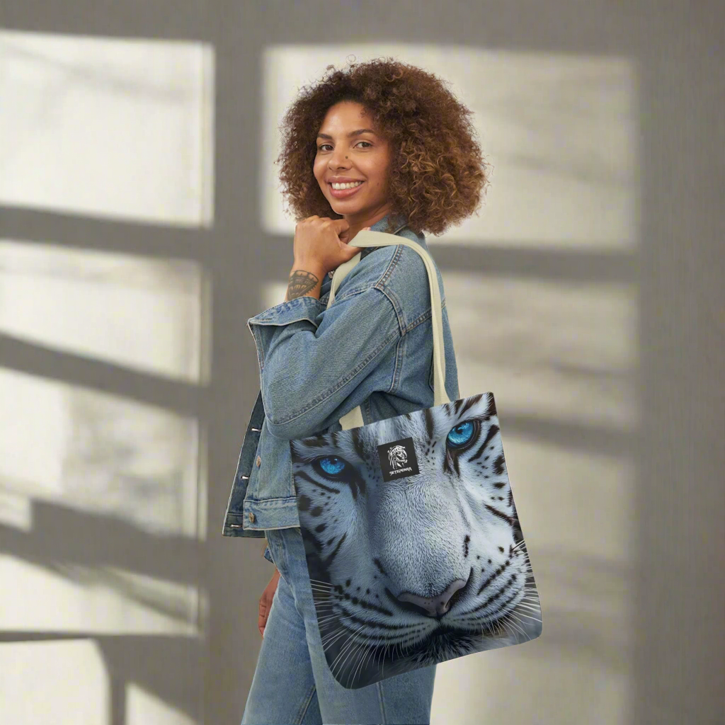 Primal Power Canvas Tote Bag, 5-Color Straps - White Tiger (1st Edition)