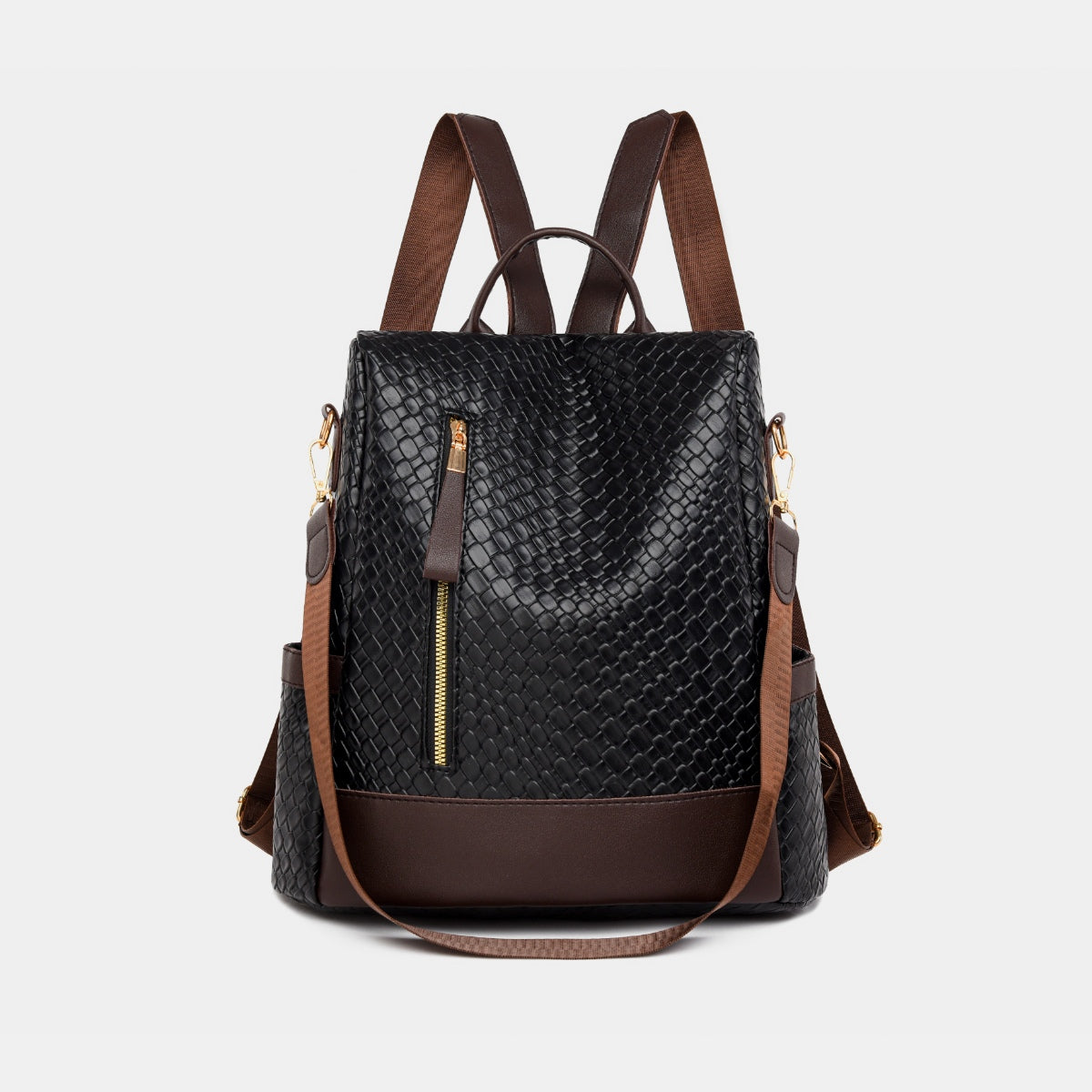 SETEPENRA Large Multi-Functional Textured PU Leather Backpack Bag
