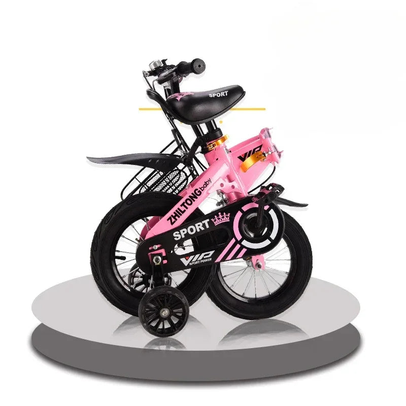 Sturdy Steel 12/14/16/18 Inch Folding Bike w/Basket For Kids (Various Colors)