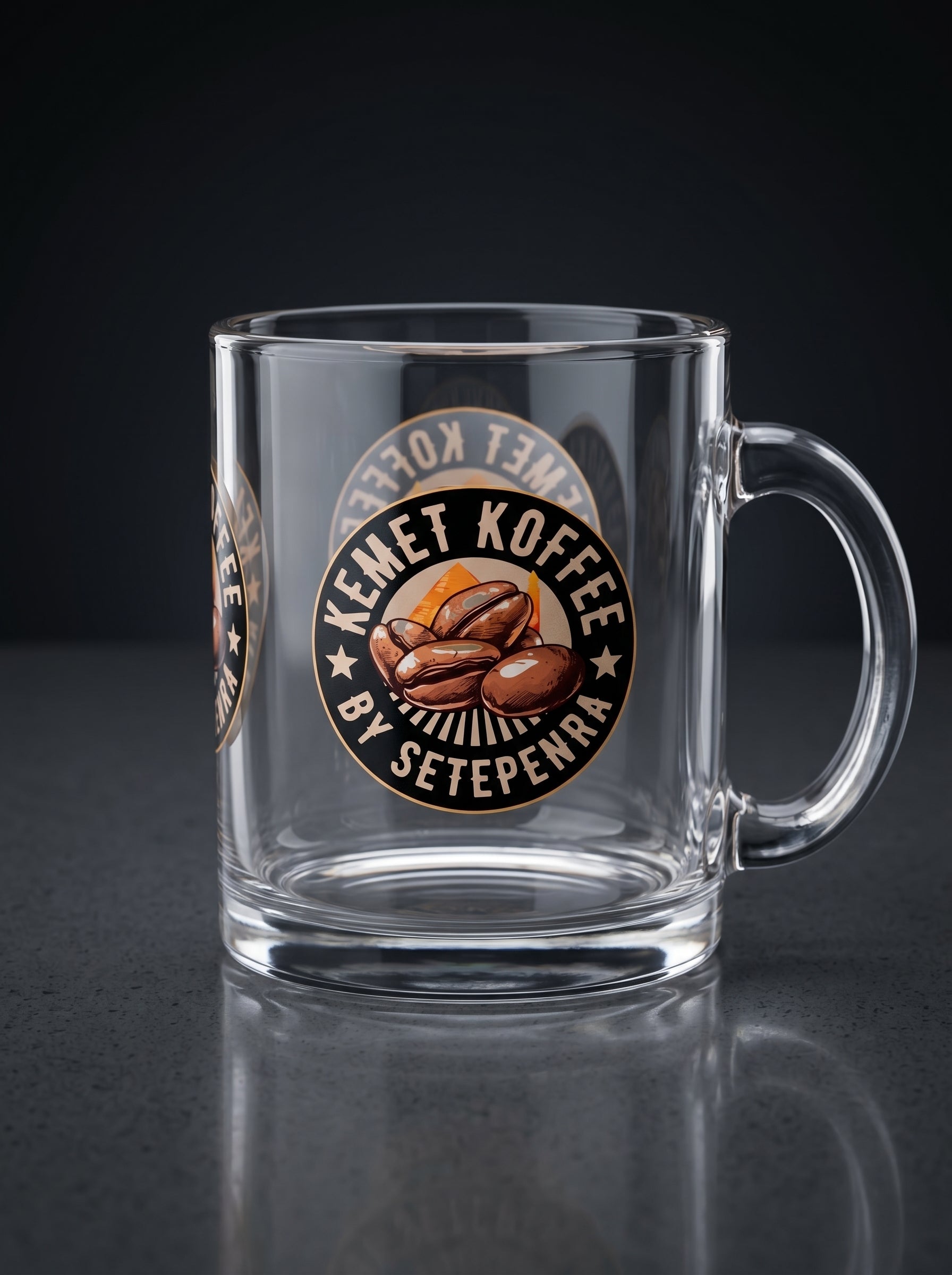Kemet Koffee By Setepenra Glass Mug, 10oz