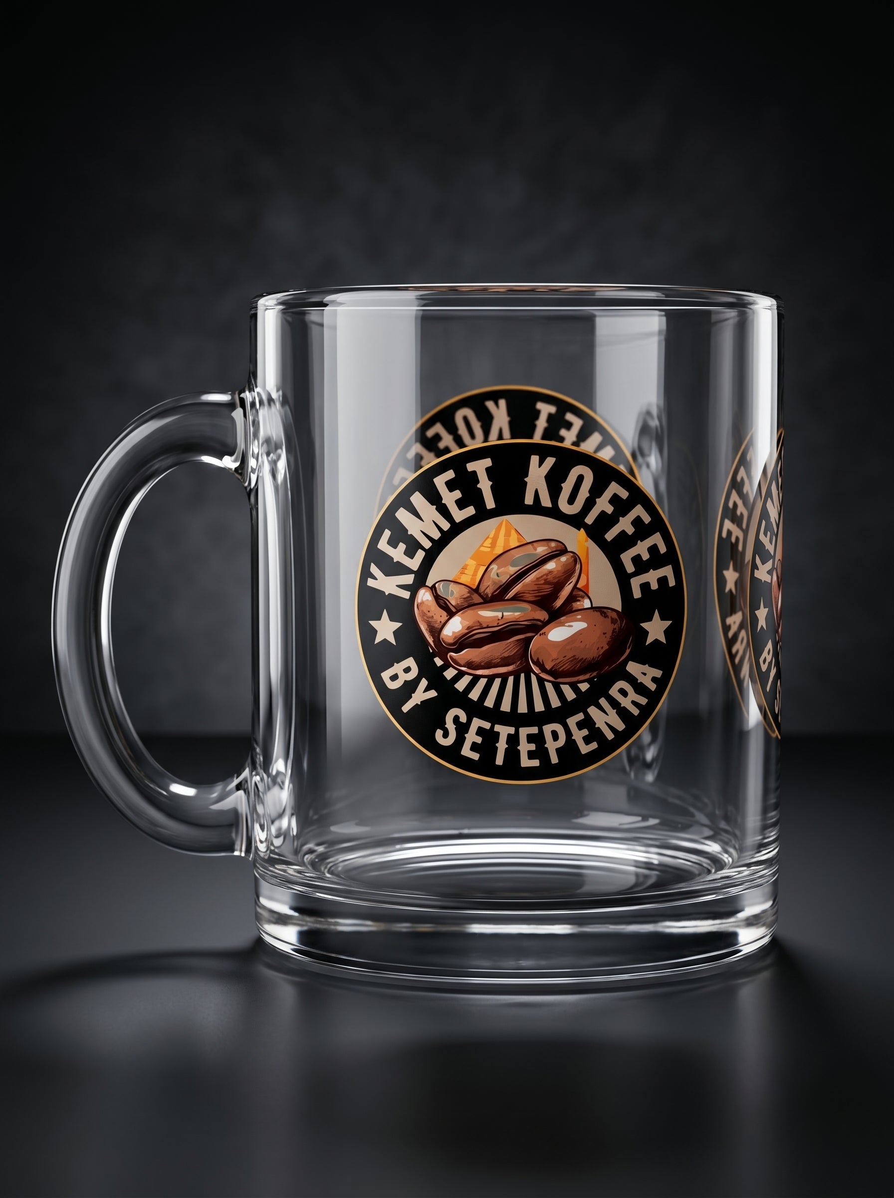 Kemet Koffee By Setepenra Glass Mug, 10oz