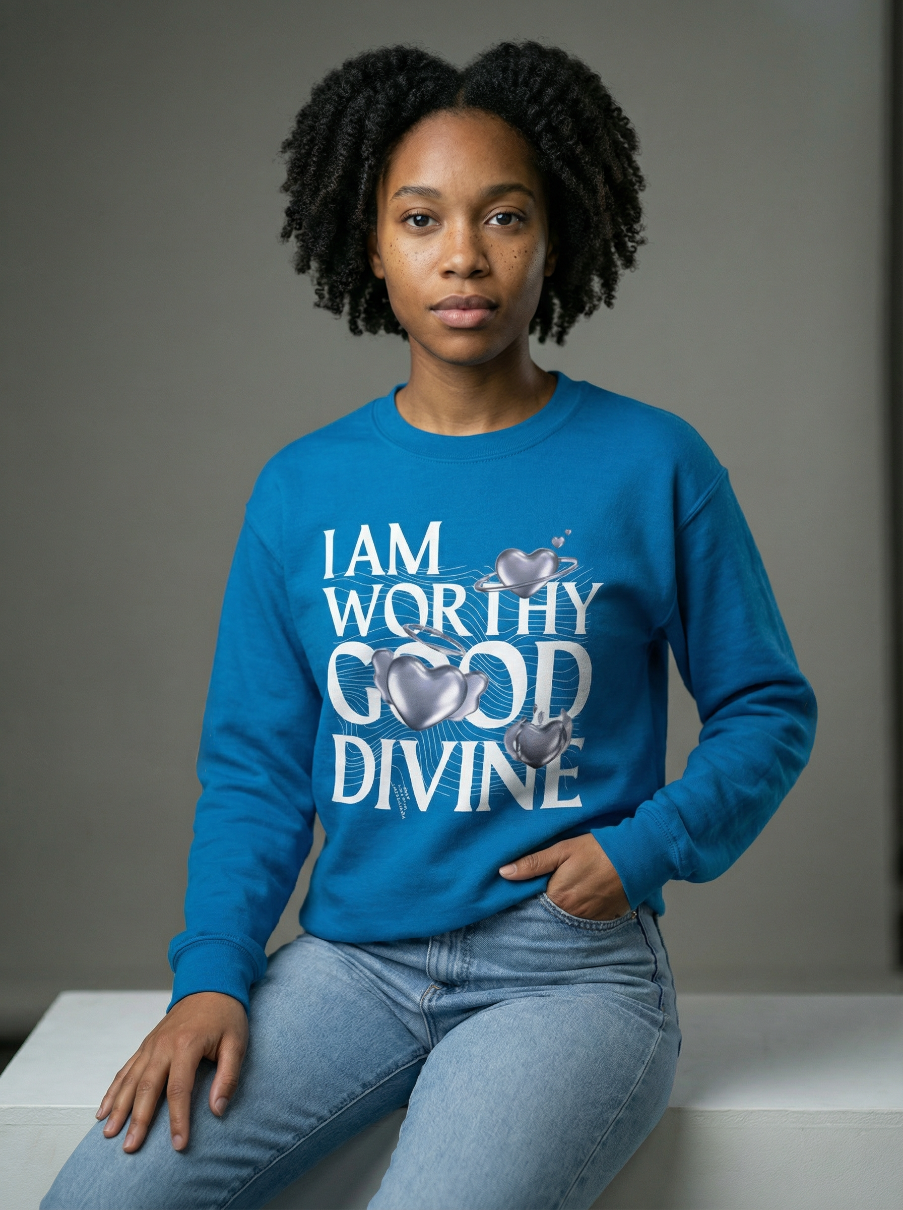 I AM WORTHY GOOD DIVINE Unisex Heavy Blend™ Crewneck Sweatshirt