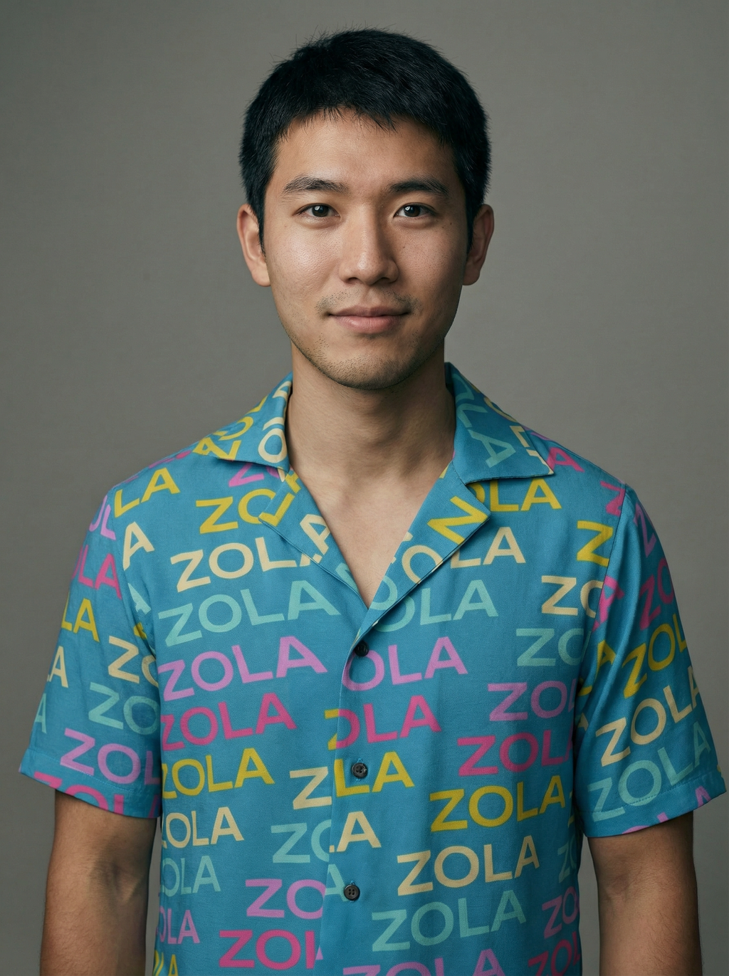 Zola Men's Hawaiian Camp Shirt (Turquoise)