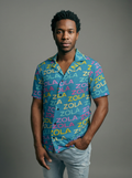 Zola Men's Hawaiian Camp Shirt (Turquoise)
