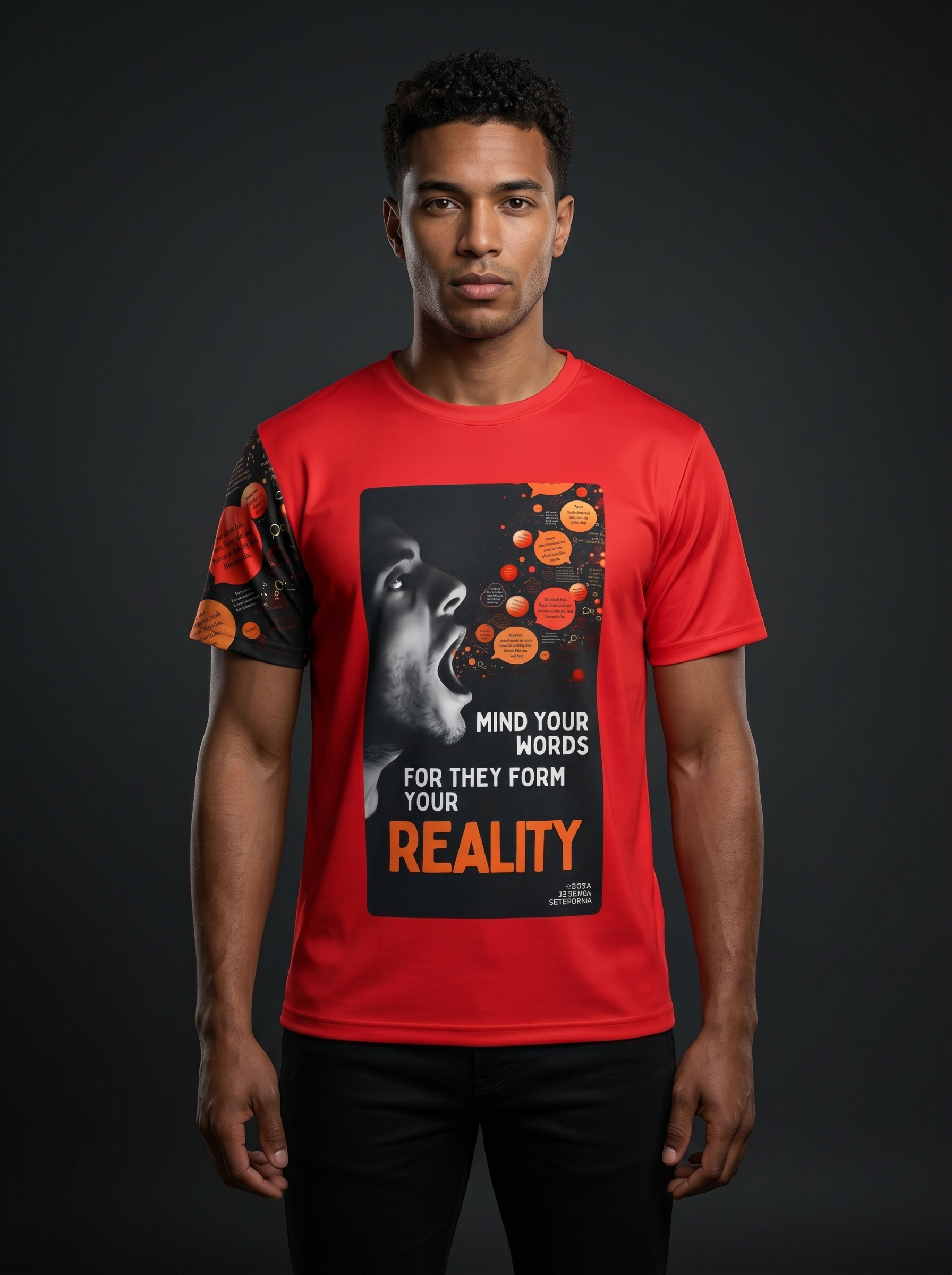 Mind Your Words Men's Sports Jersey (Red)