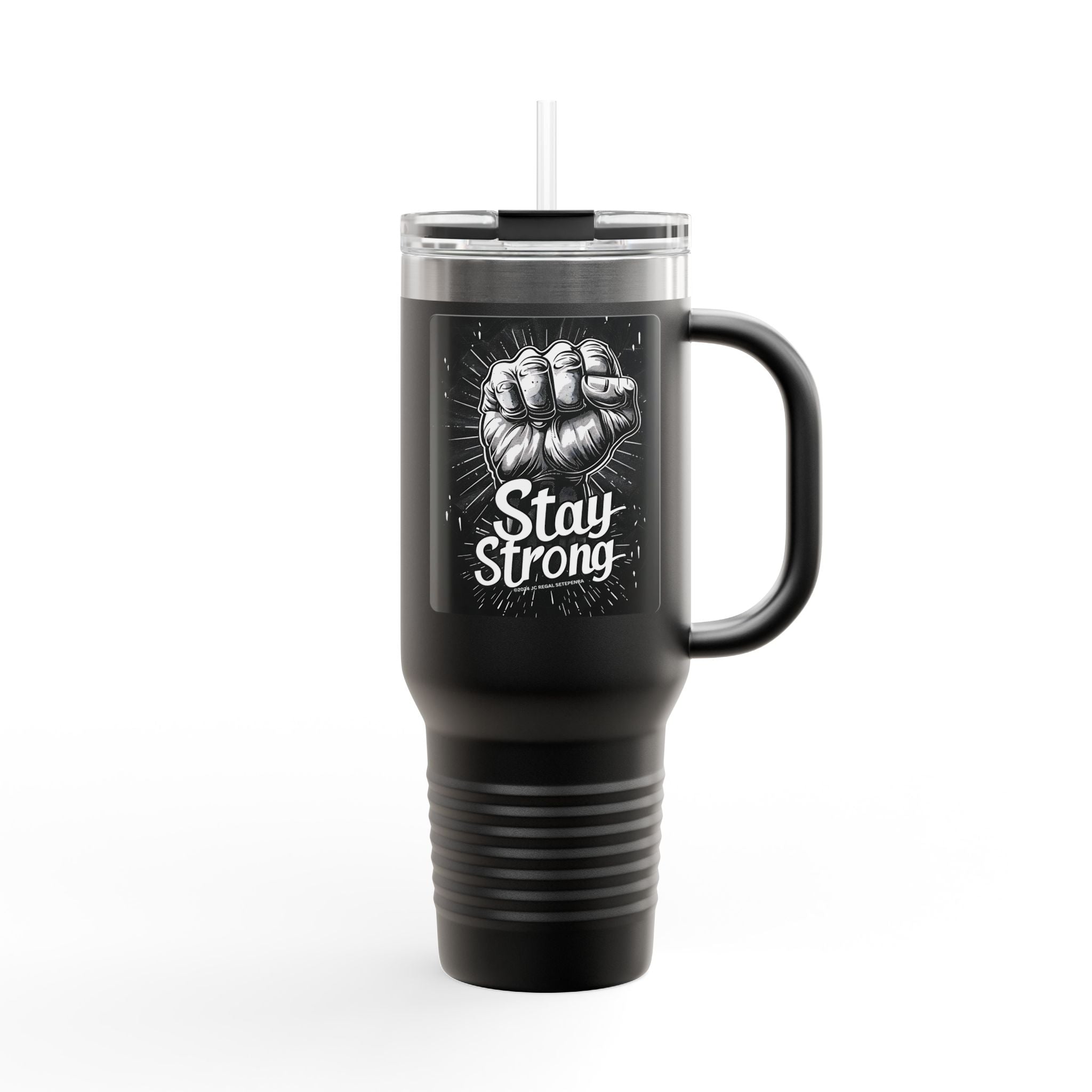 Stay Strong Insulated Travel Mug, 40oz black