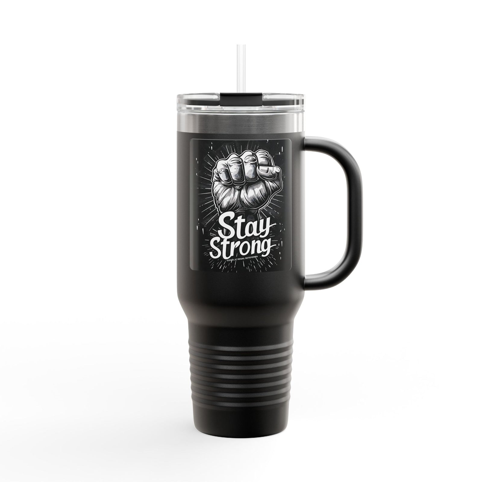 Stay Strong Insulated Travel Mug, 40oz black