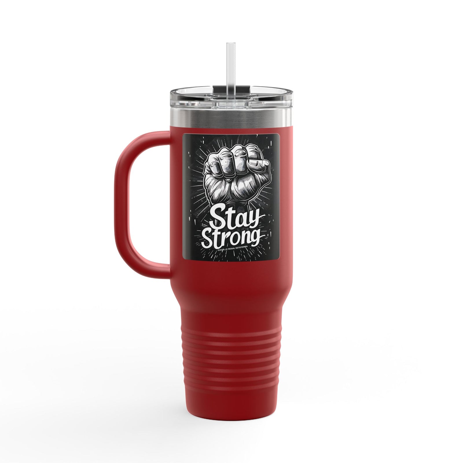 Stay Strong Insulated Travel Mug, 40oz black