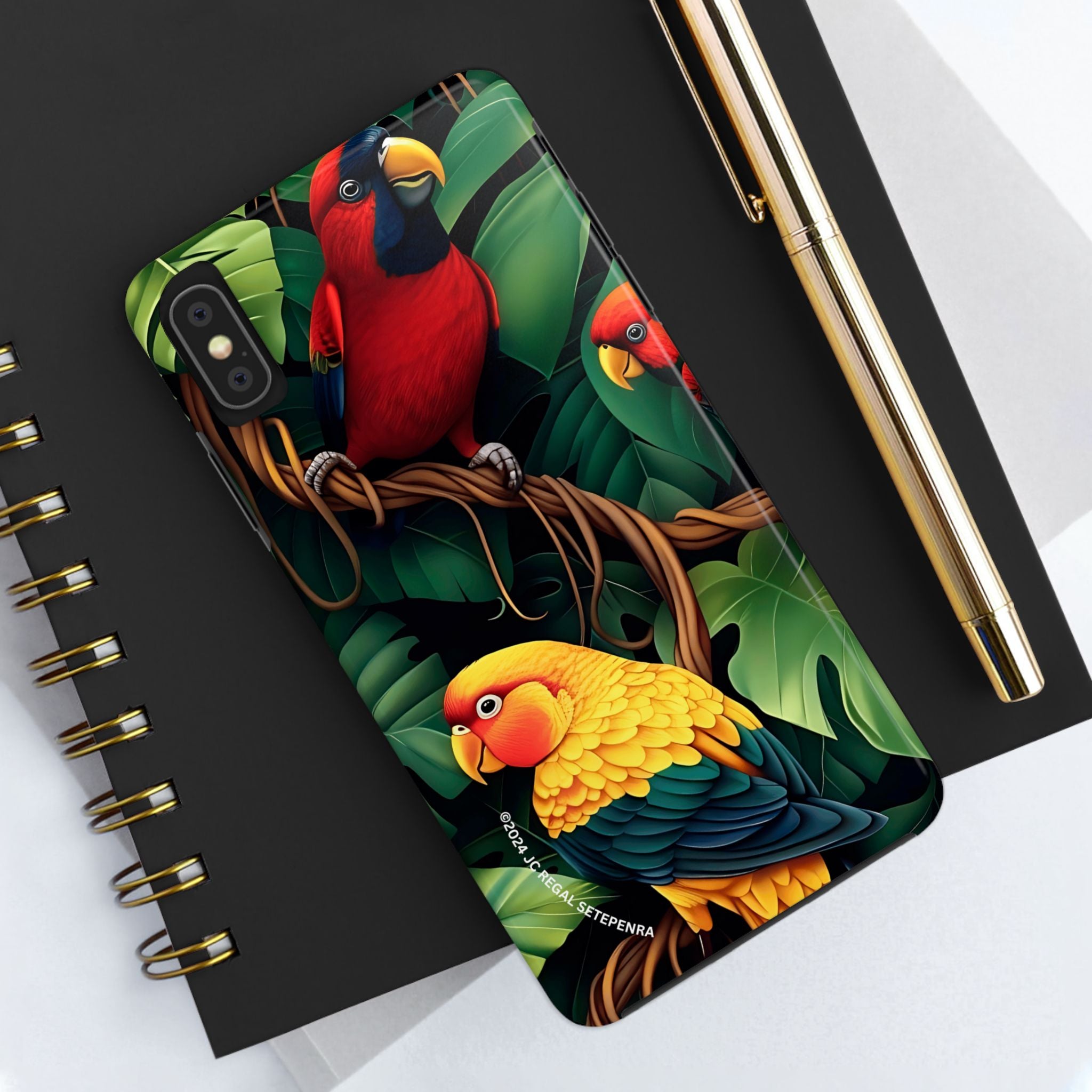 Tri-Parrot Tough Phone Case (For iPhone, Galaxy & More)
