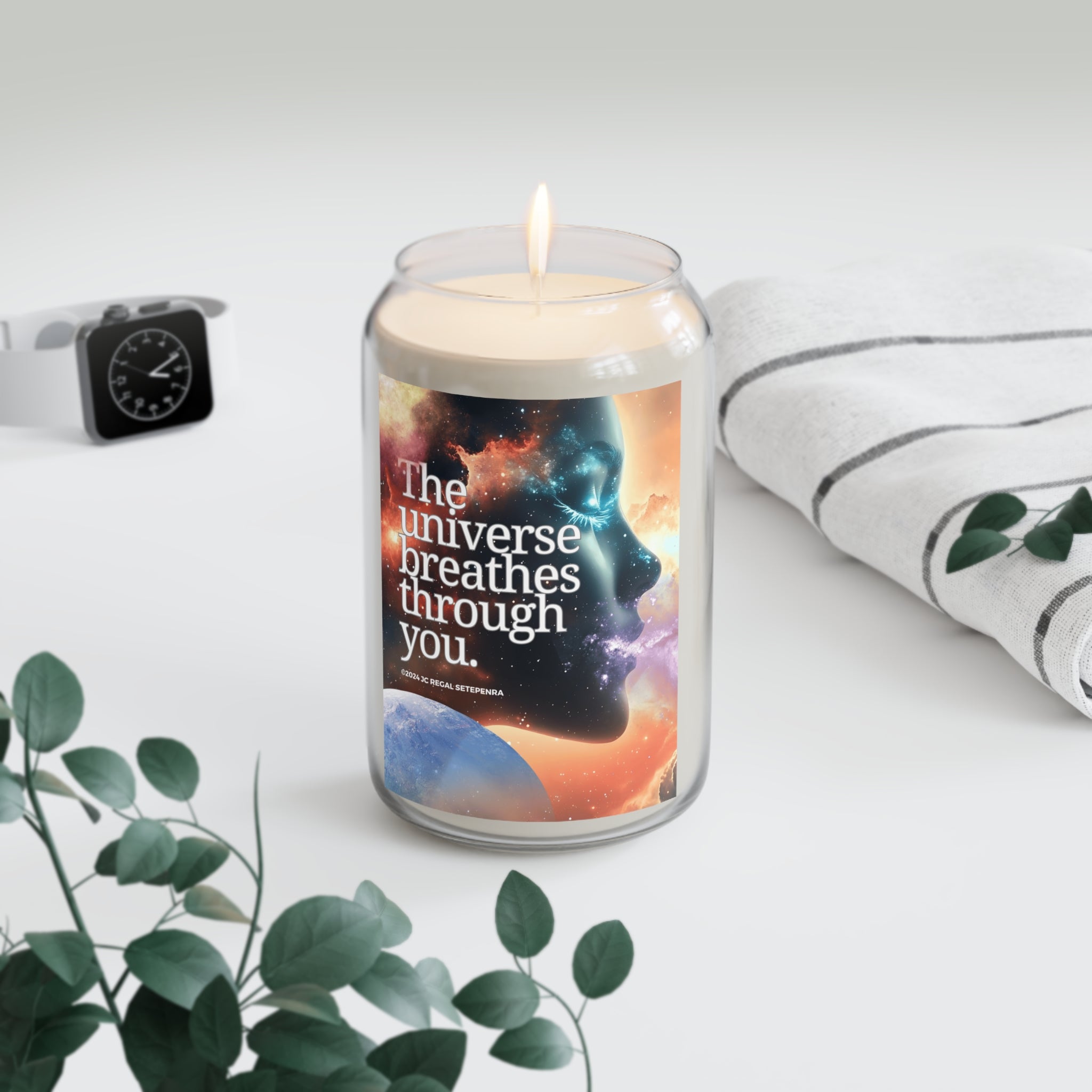 SETEPENRA Universe Breathes Through You Scented Candle, 13.75oz scene clock