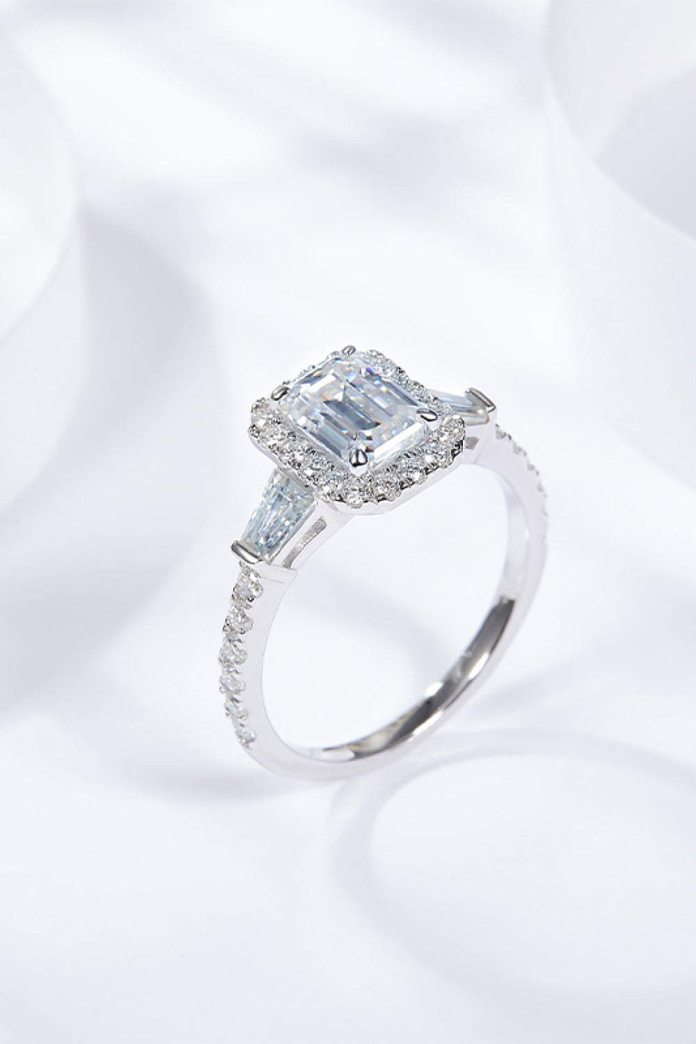 1 Carat Moissanite Geometric 925 Sterling Silver Ring SETEPENRA .