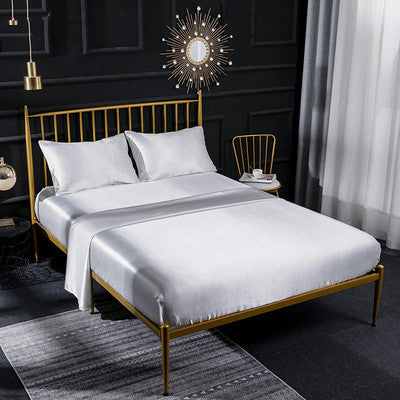 SETEPENRA 4-Piece Queen/King Size Satin Bedding Set With Fitted Sheet SETEPENRA .