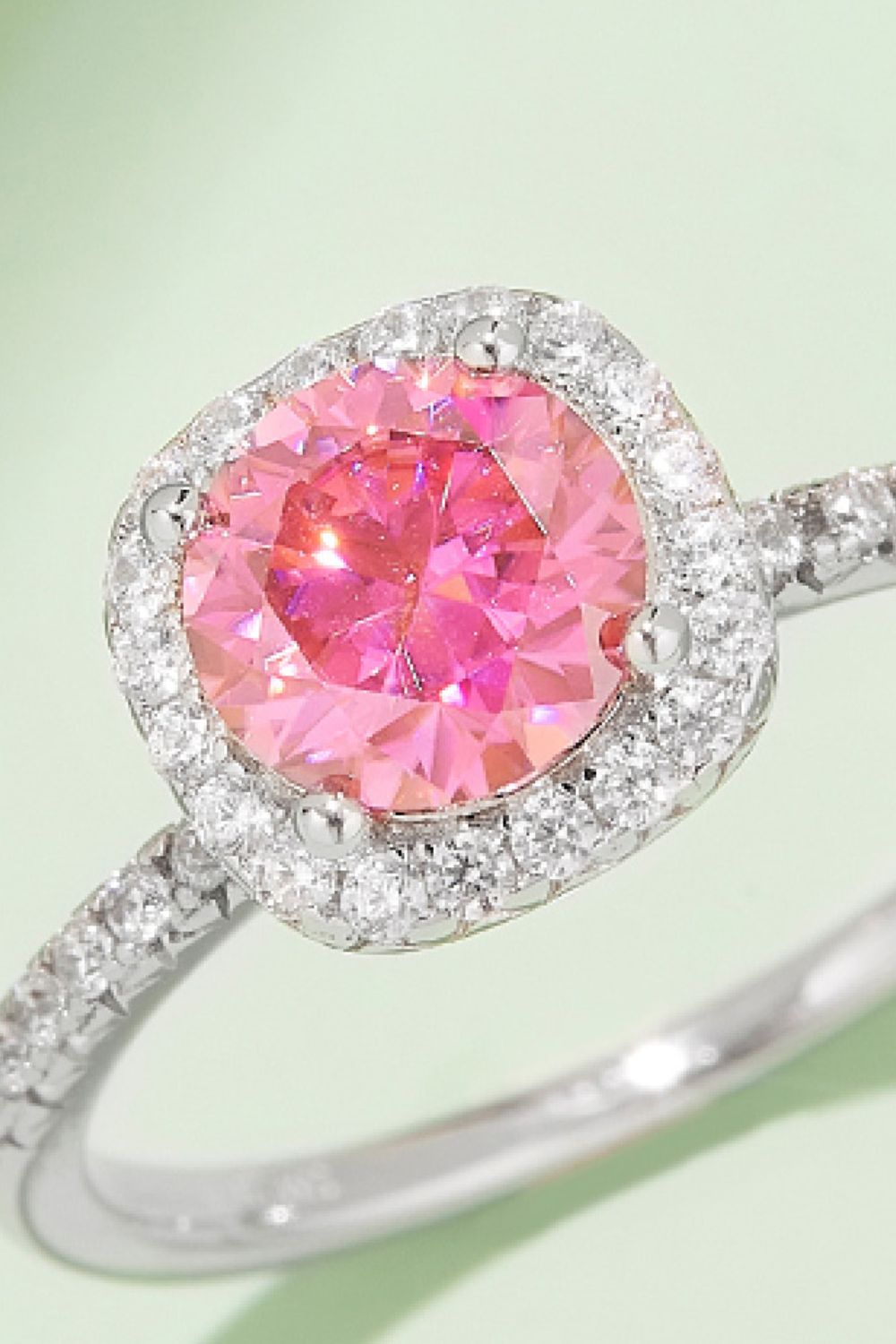 Uma Mova 1 Carat Moissanite 925 Sterling Silver Halo Ring SETEPENRA .