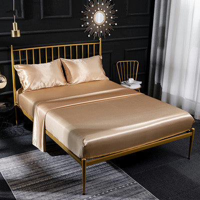 SETEPENRA 4-Piece Queen/King Size Satin Bedding Set With Fitted Sheet SETEPENRA .