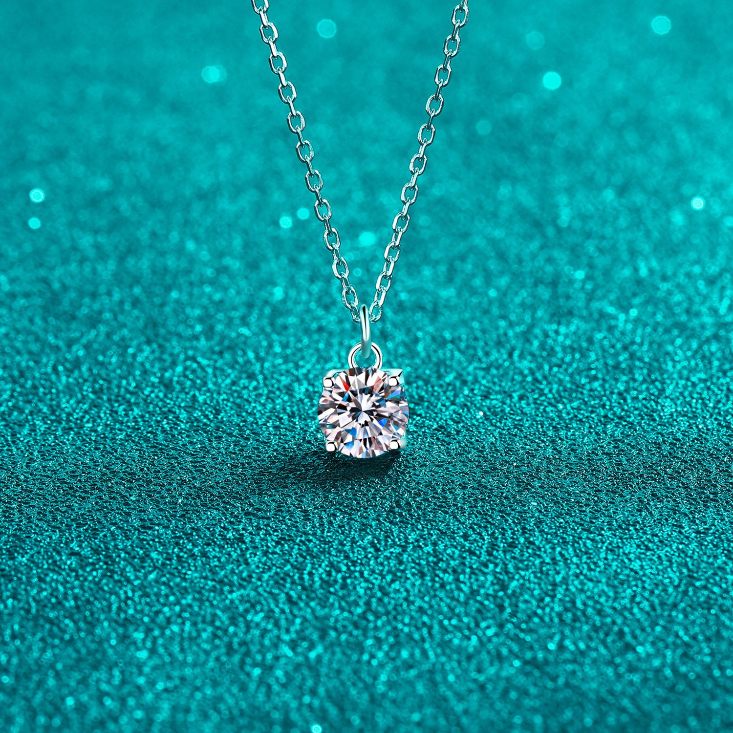 1 Carat Moissanite 925 Sterling Silver Necklace SETEPENRA .