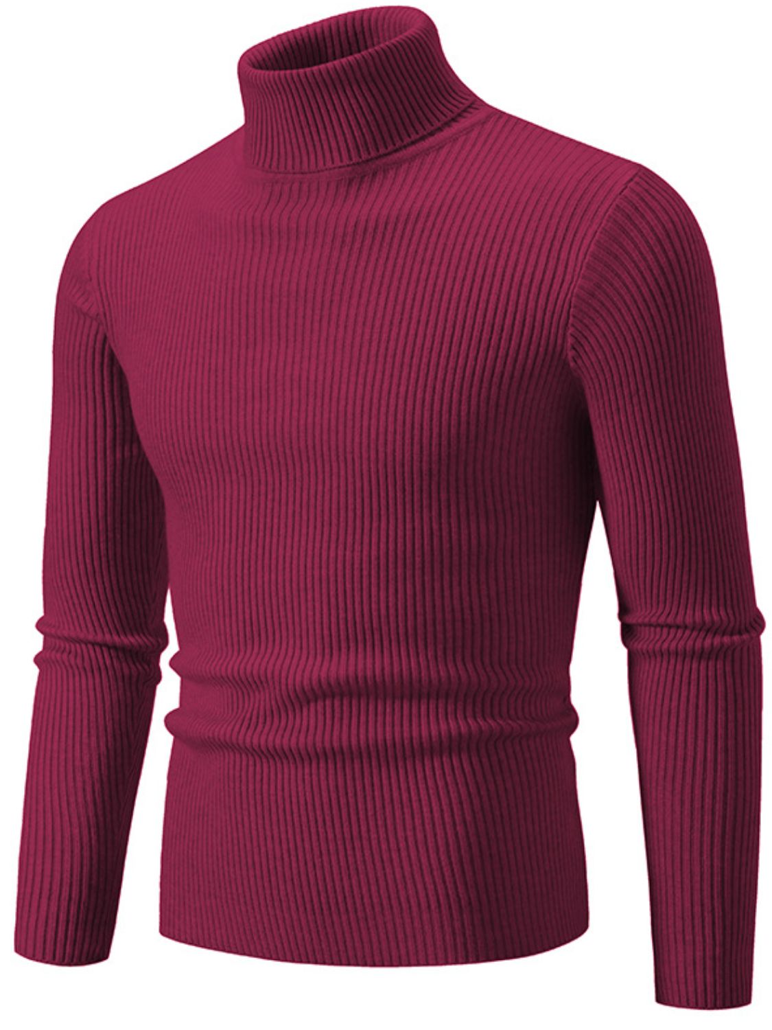 Men's Turtleneck Long Sleeve Ribbed Sweater SETEPENRA .