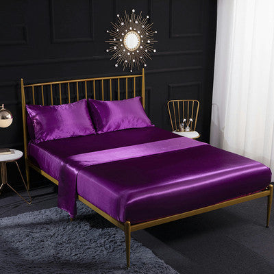 SETEPENRA 4-Piece Queen/King Size Satin Bedding Set With Fitted Sheet SETEPENRA .