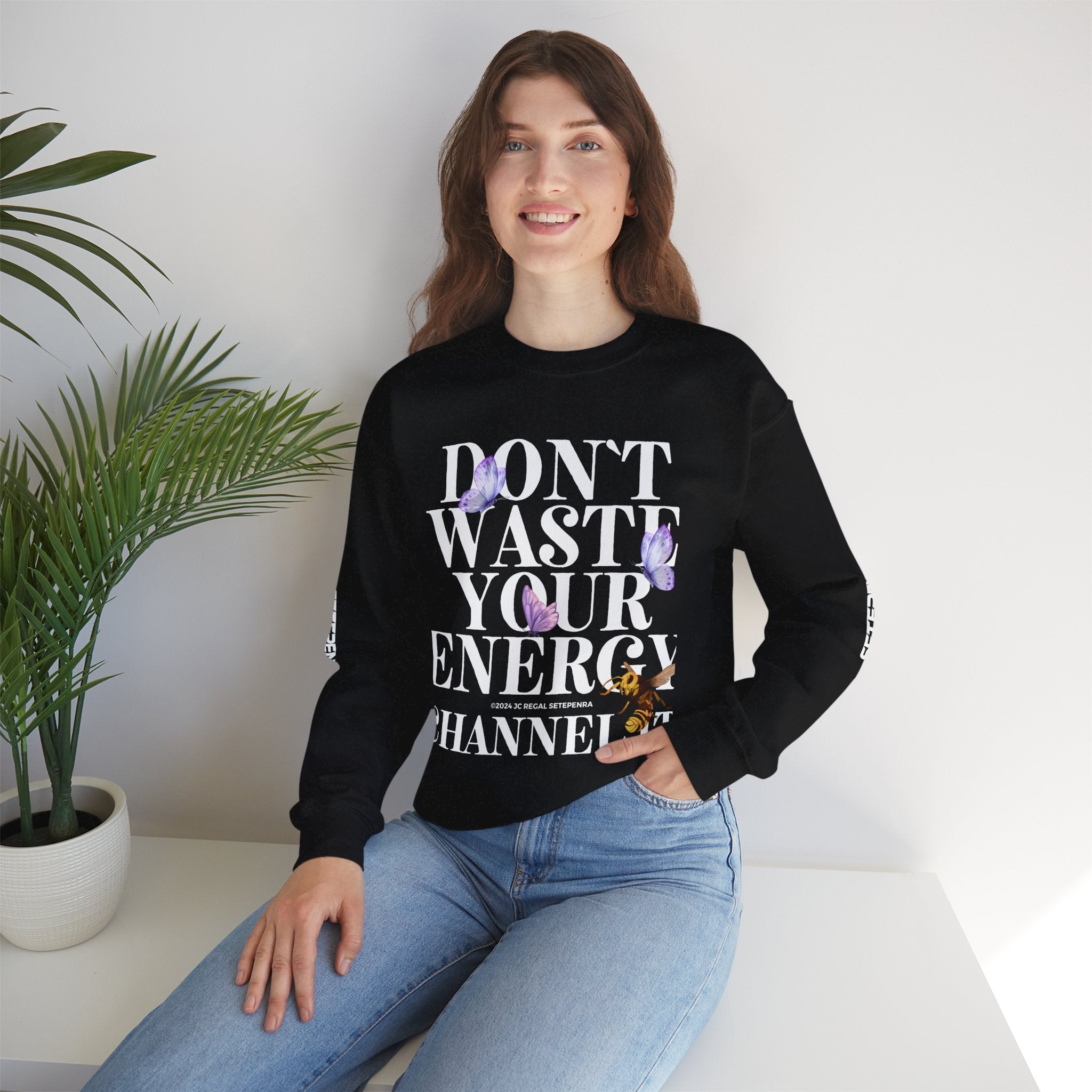 Channel It Unisex Heavy Blend™ Crewneck Sweatshirt (White Print)