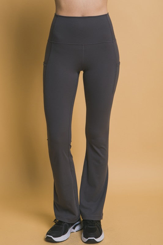 Love Tree High Waist Flare Leggings with Side Pockets SETEPENRA .