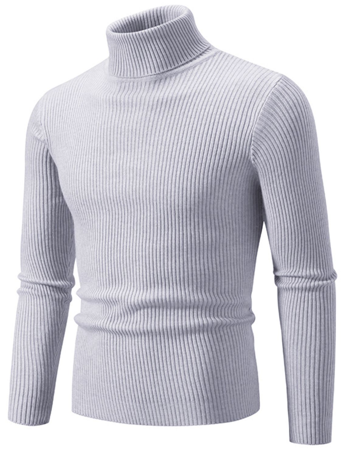 Men's Turtleneck Long Sleeve Ribbed Sweater SETEPENRA .