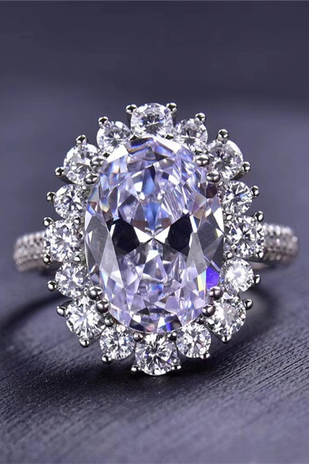 8 Carat Oval Moissanite Ring SETEPENRA .