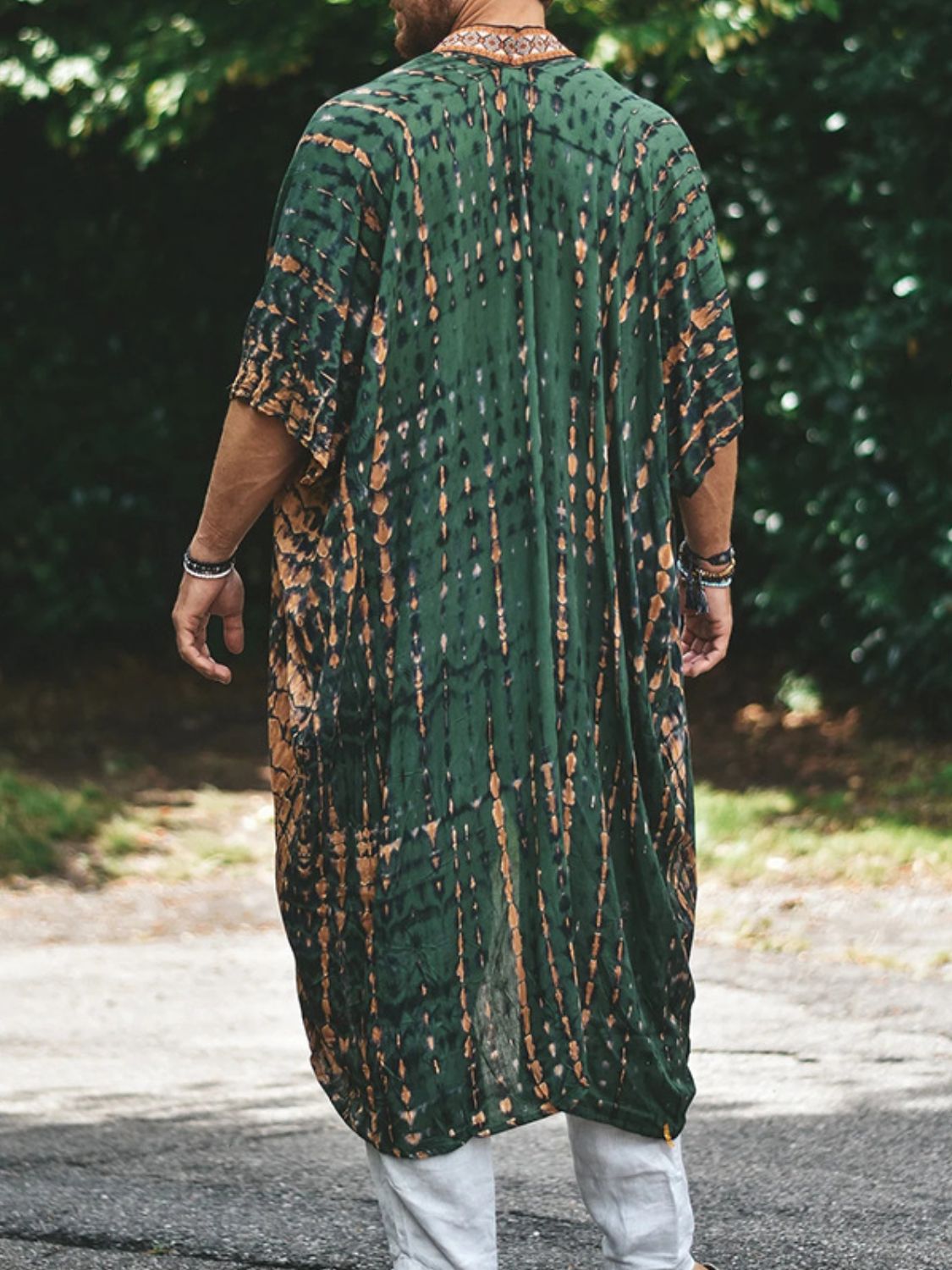 Men's Plus Size Printed Open Front Cover-Up SETEPENRA .