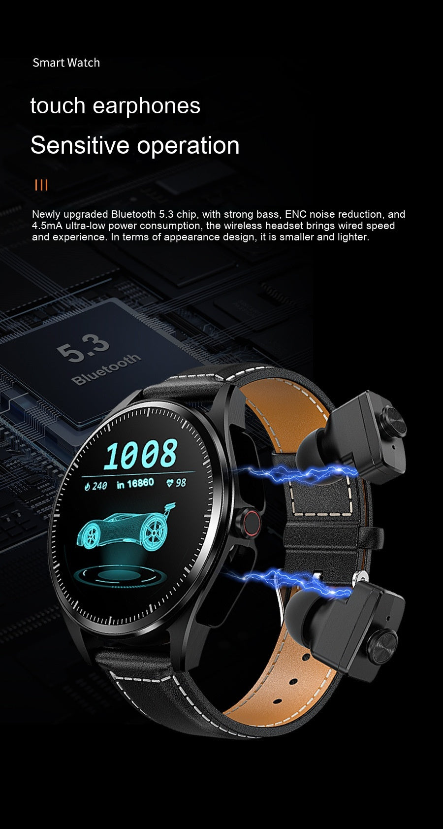 JC Regal 3-in-1 Headset Fitness Tracker Multifunction Smart Watch SETEPENRA .