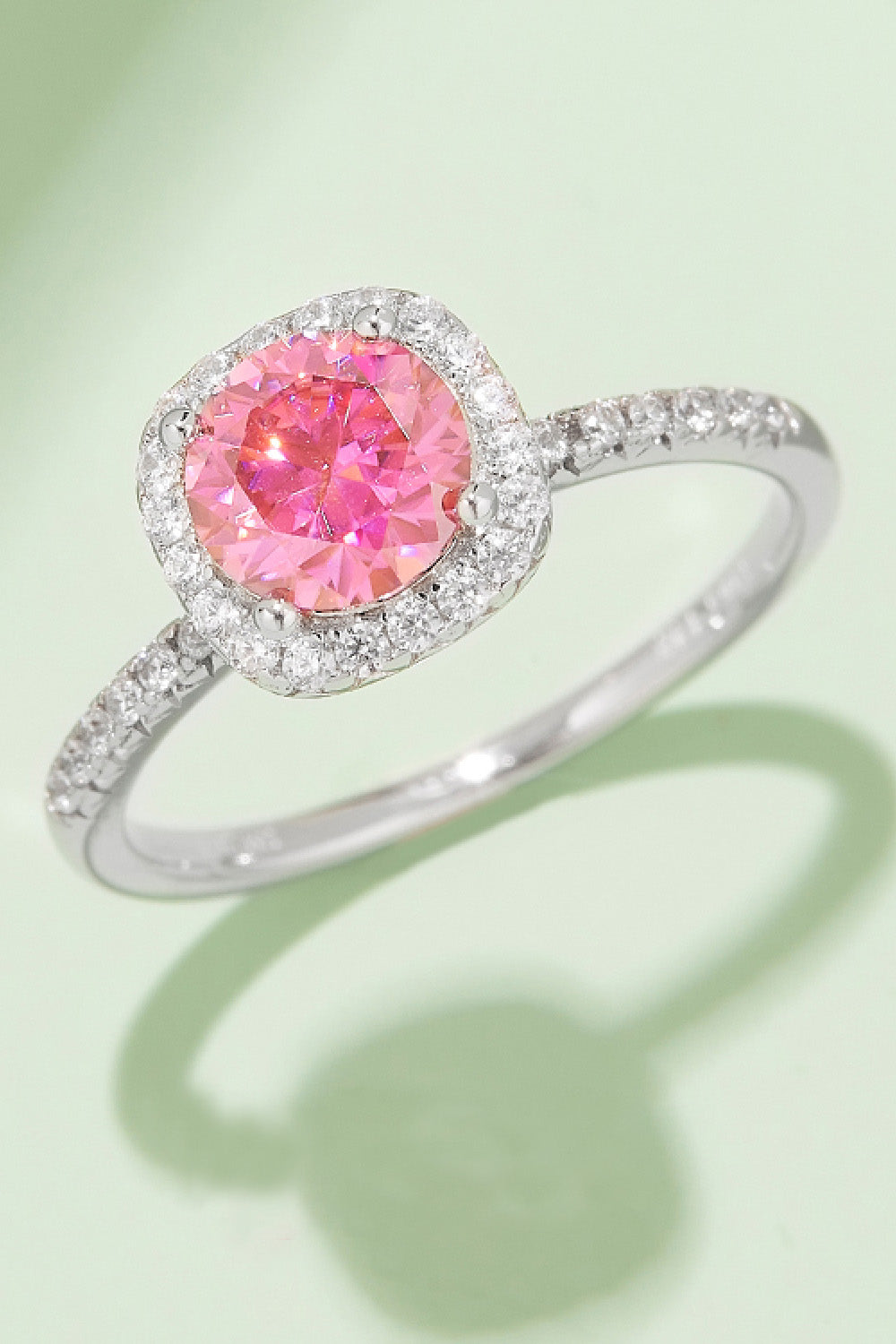 Uma Mova 1 Carat Moissanite 925 Sterling Silver Halo Ring SETEPENRA .