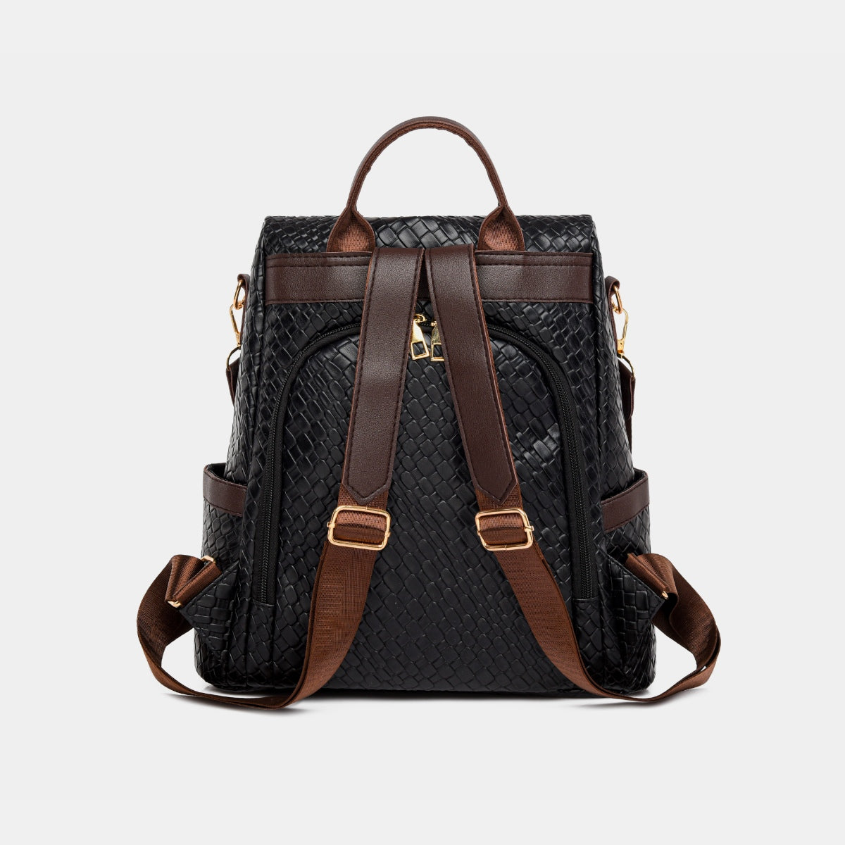SETEPENRA Large Multi-Functional Textured PU Leather Backpack Bag