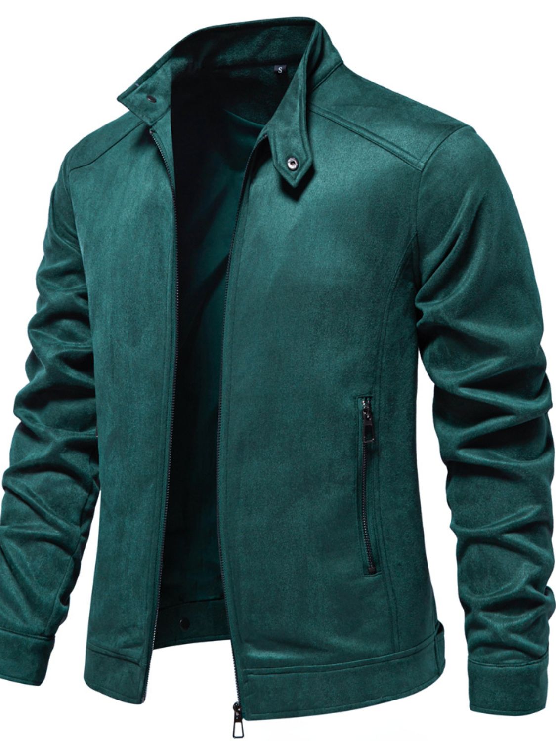 Men's Zip Up Long Sleeve Biker Jacket SETEPENRA .