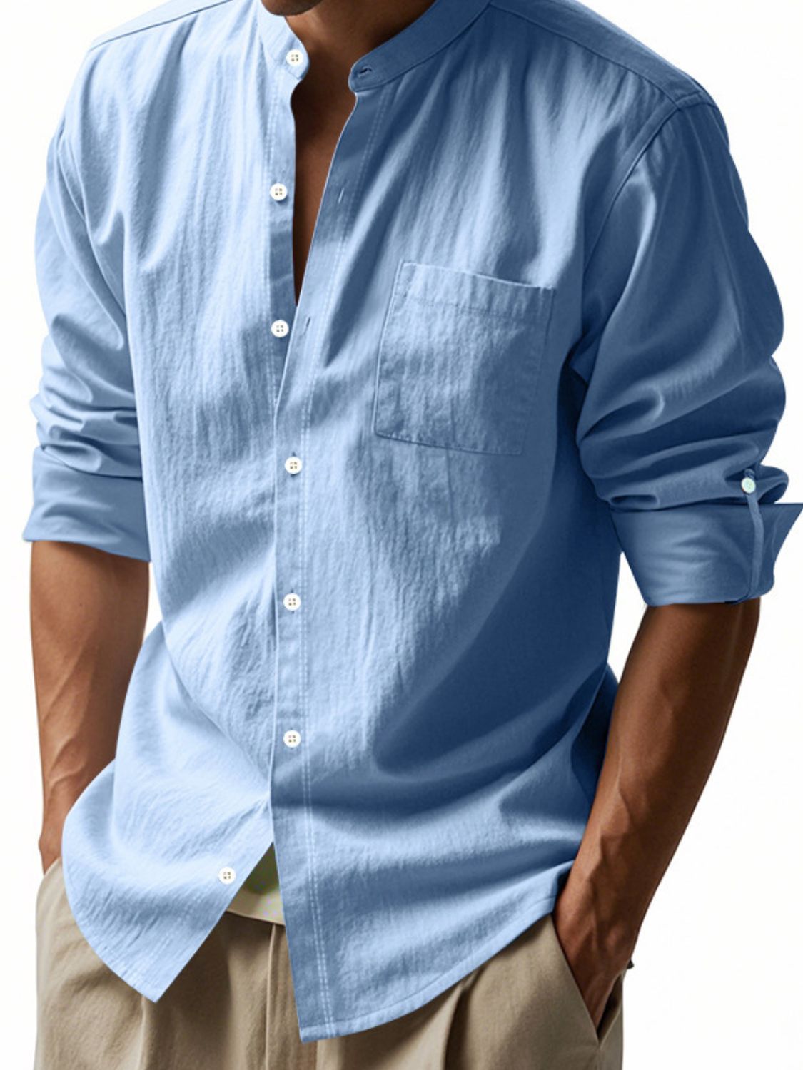 Men's Full Size Button Down Long Sleeve Shirt Plus Size SETEPENRA .