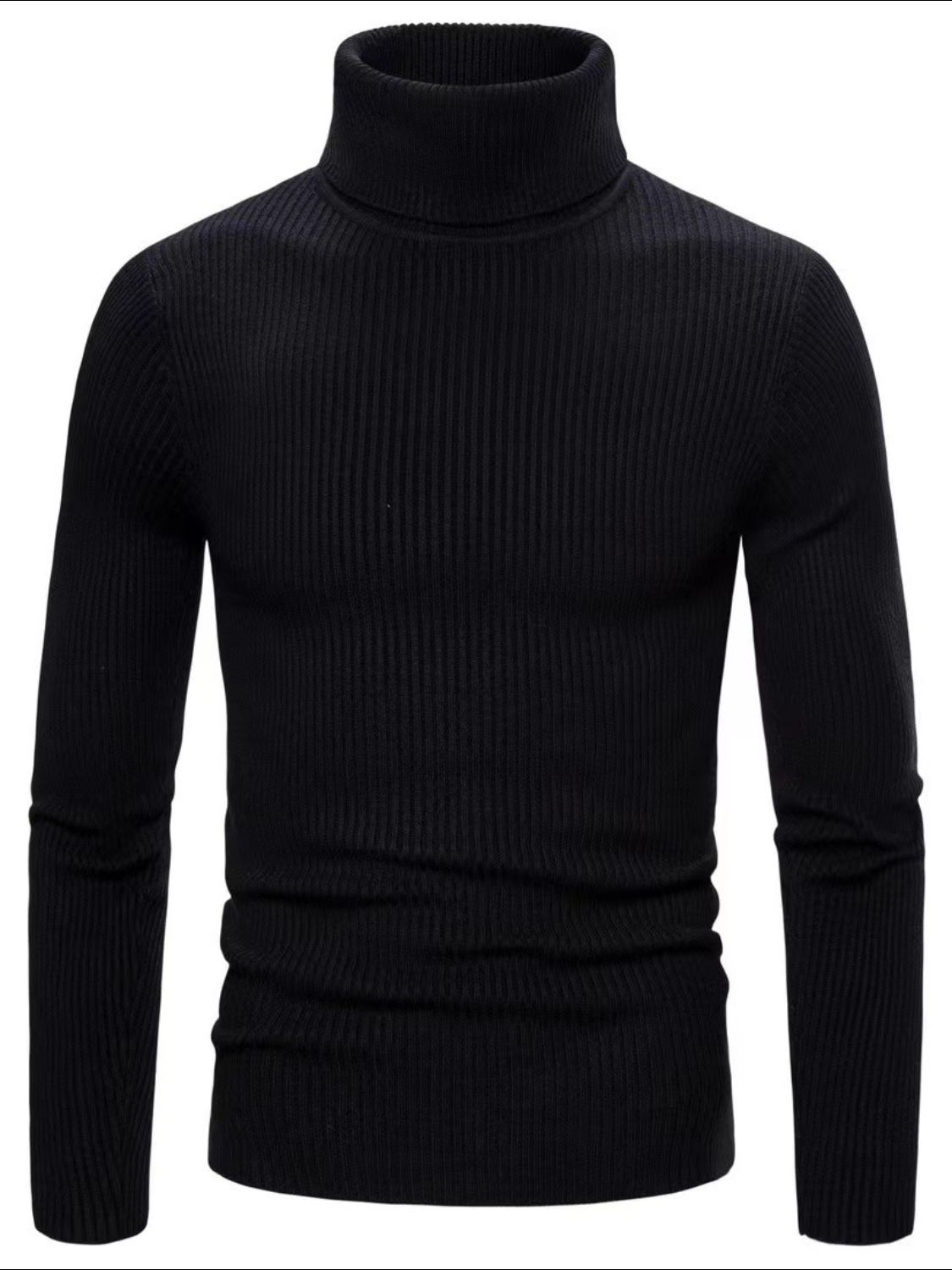 Men's Turtleneck Long Sleeve Ribbed Sweater SETEPENRA .