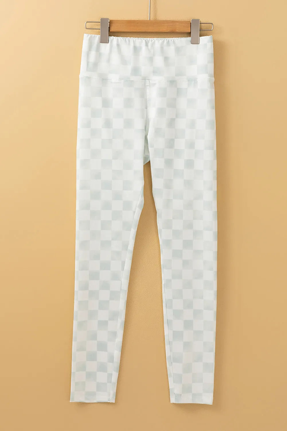 Checkered Elastic Waist Leggings SETEPENRA .