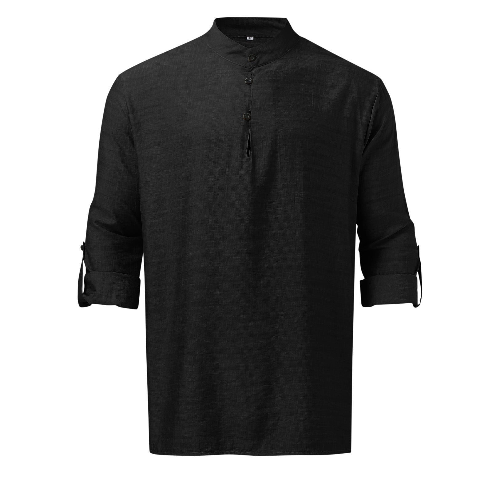 Men's Full Size Half Button Long Sleeve Shirt Plus Size SETEPENRA .